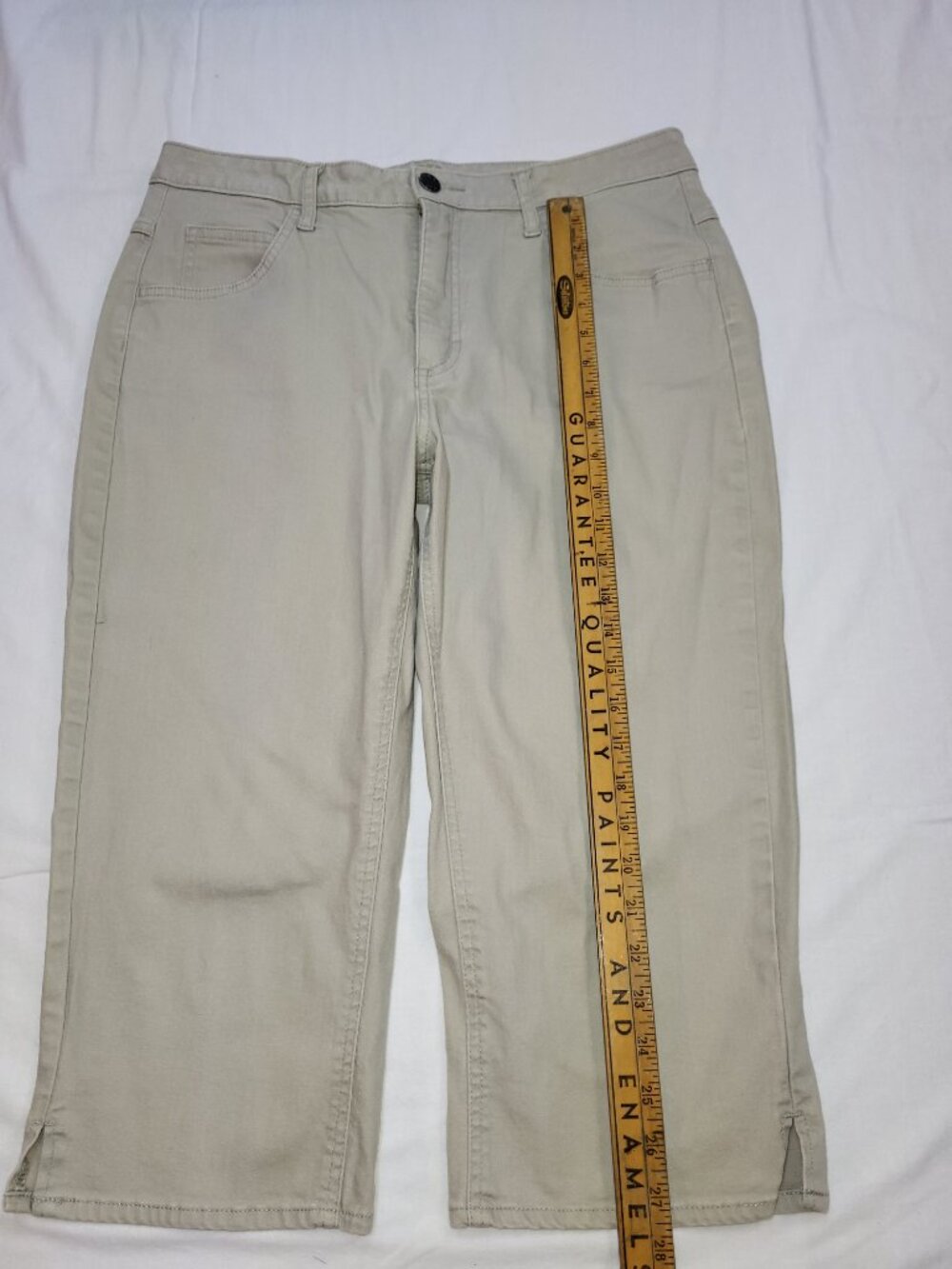 Riders by Lee Khaki Beige Stretch Denim Capri Pants - Picture 3 of 9